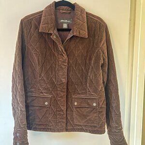 Eddie Bauer Jacket Womens Size Large Brown Microcord